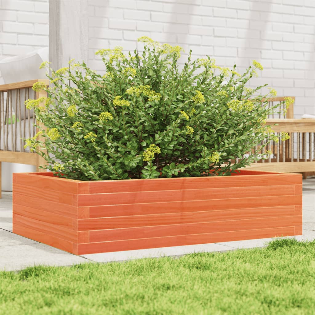 Vetonek Jardinera madera maciza de pino marrón cera 90x60x23 cm