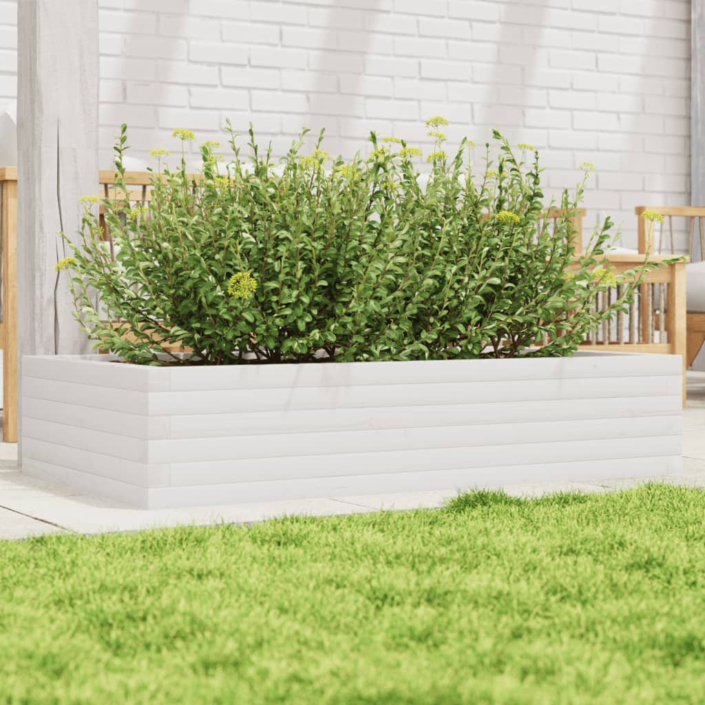 Jardinière en pin blanc massif 110x60x23 cm v9621 Vetonek