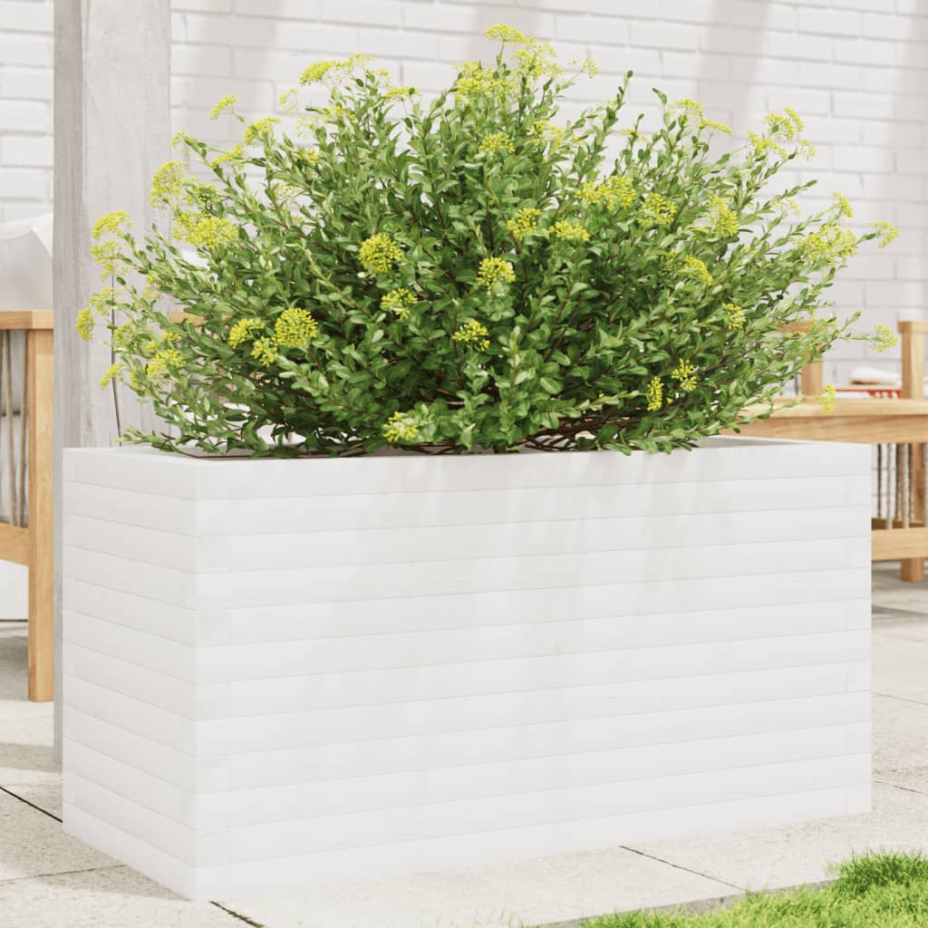 Jardinière en bois de pin blanc massif 90x40x45,5 cm v9928 Vetonek