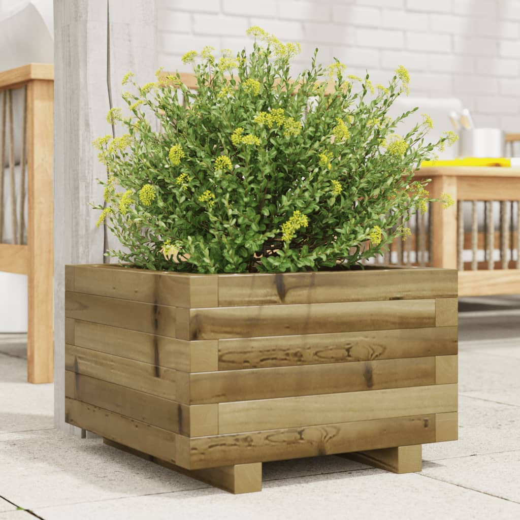 Jardinière en bois de pin imprégné 40x40x26,5 cm v0153 Vetonek