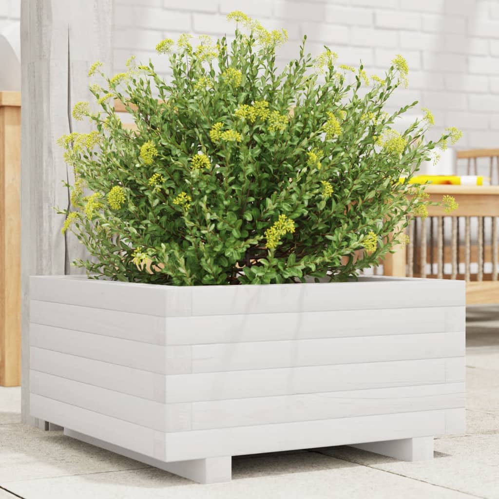 Jardinière en pin blanc massif 50x50x26,5 cm v0177 Vetonek
