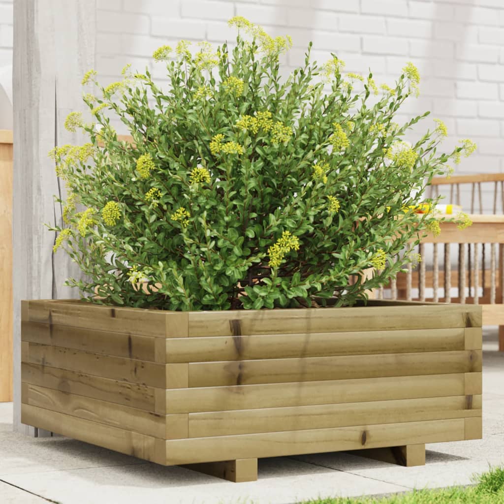 Jardinière en bois de pin imprégné 60x60x26,5 cm v0252 Vetonek