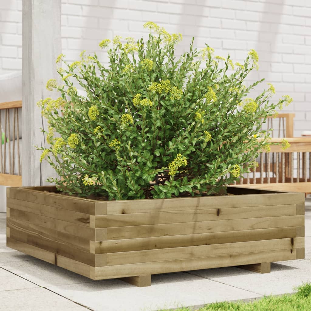 Jardinière en bois de pin imprégné 80x80x26,5 cm v0351 Vetonek