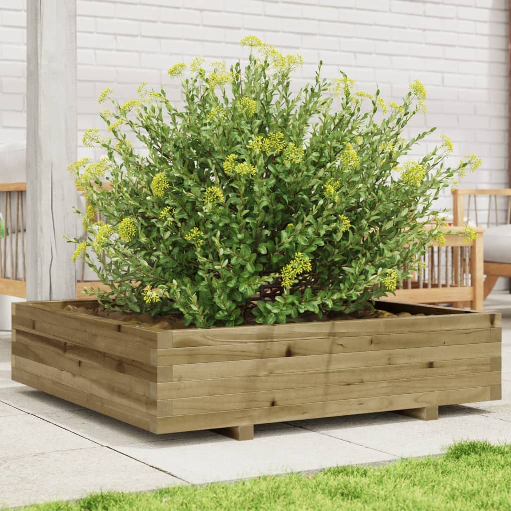 Jardinière en bois de pin imprégné 100x100x26,5 cm v0450 Vetonek