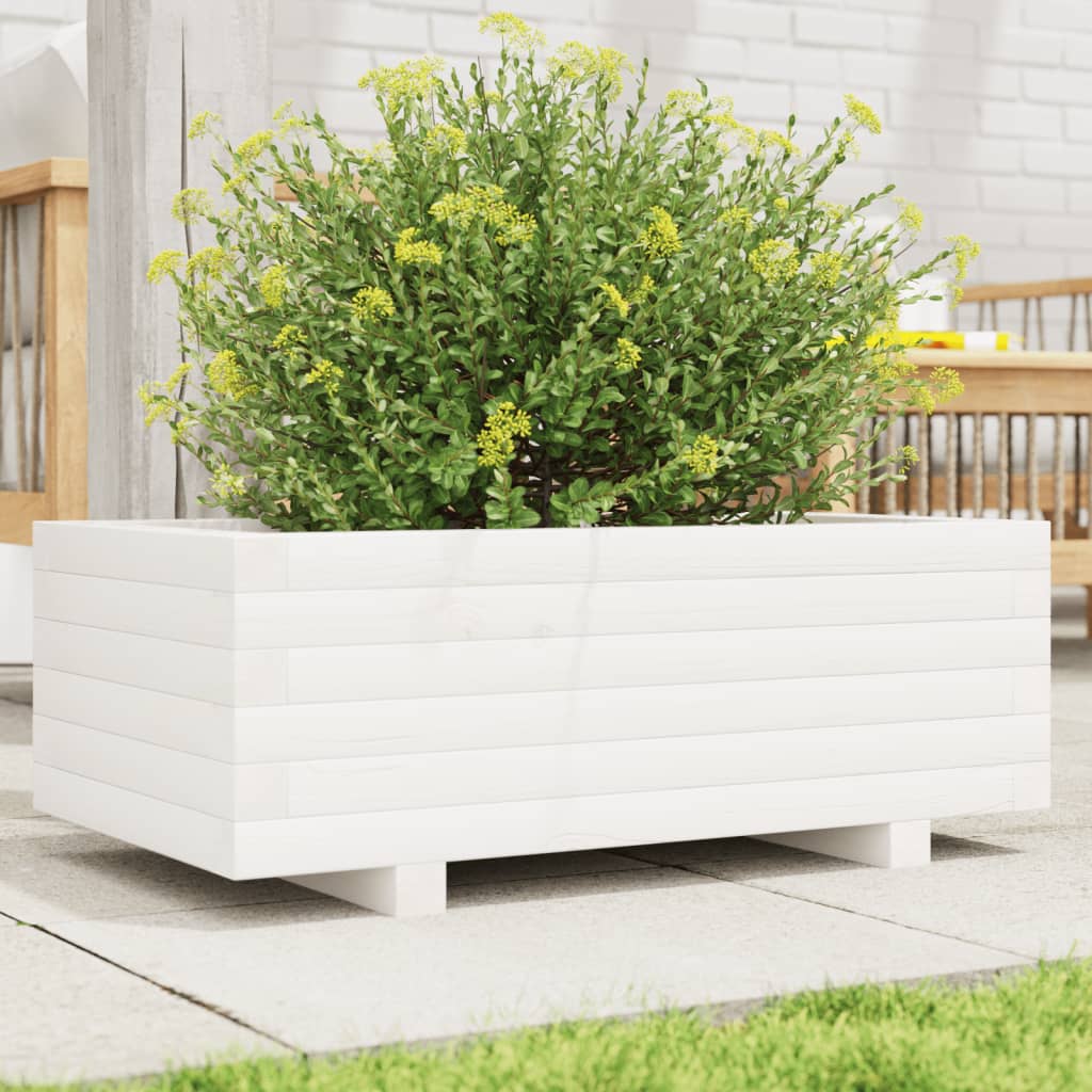 Jardinière en pin blanc massif 70x40x26,5 cm v0528 Vetonek