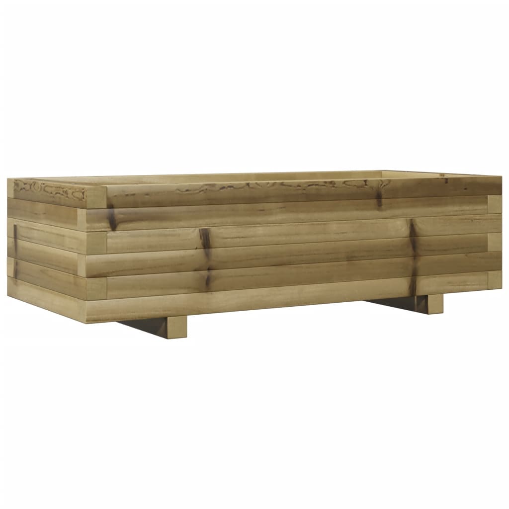 Jardinera de madera de pino impregnada 90x40x26,5 cm - Vetonek