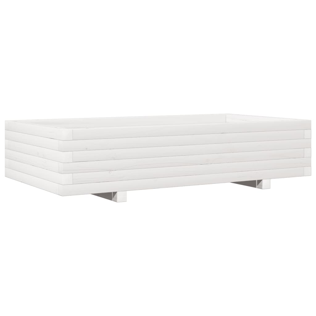 Jardinera de madera maciza de pino blanco 110x60x26,5 cm - Vetonek