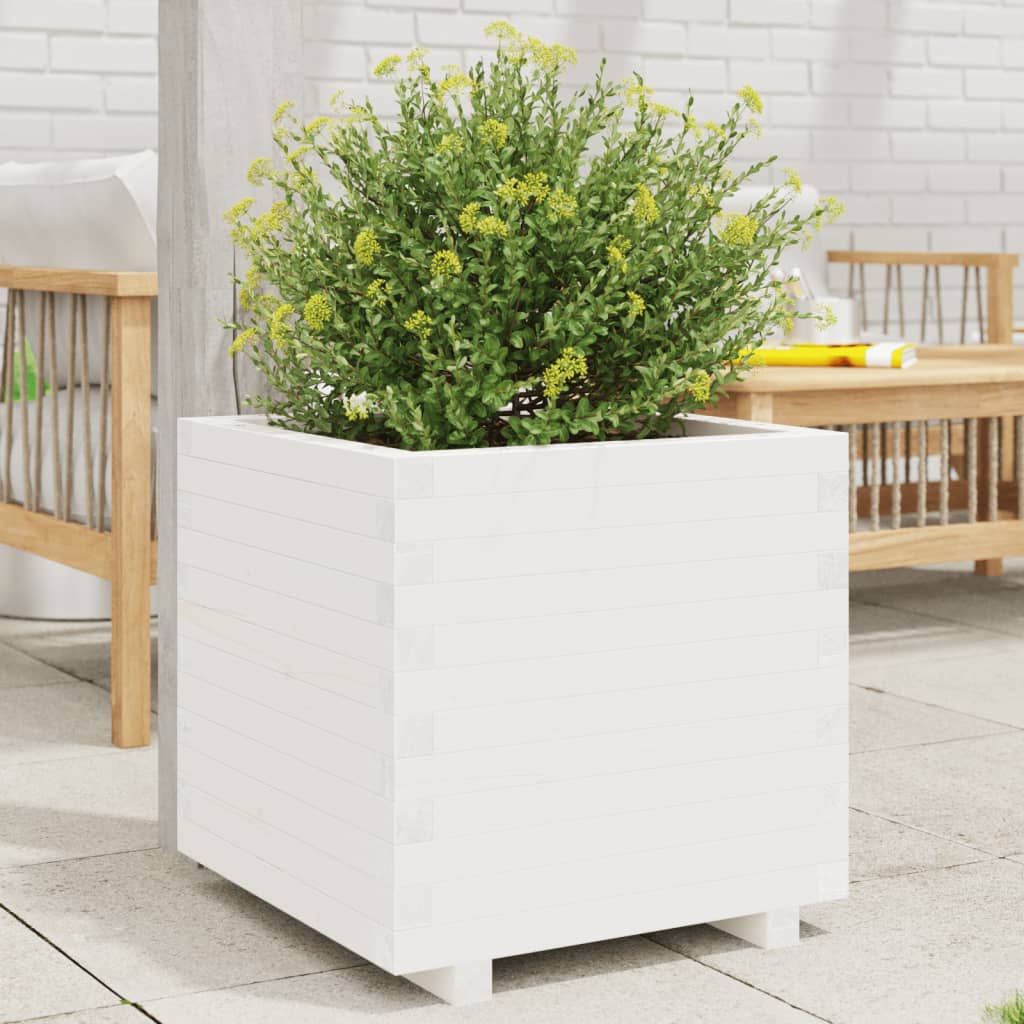 Jardinière en pin blanc massif 60x60x49,5 cm v0825 Vetonek