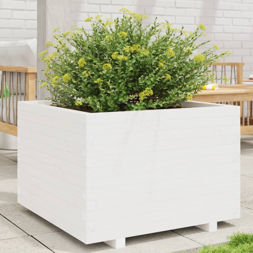 Vetonek Jardinera madera maciza de pino blanco 70x70x49,5 cm