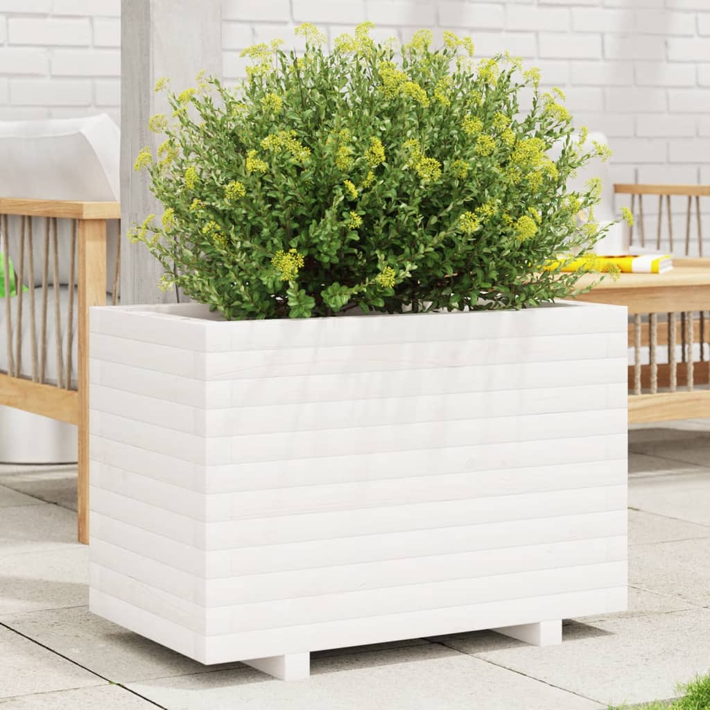 Jardinière en pin blanc massif 70x40x49,5 cm v0924 Vetonek
