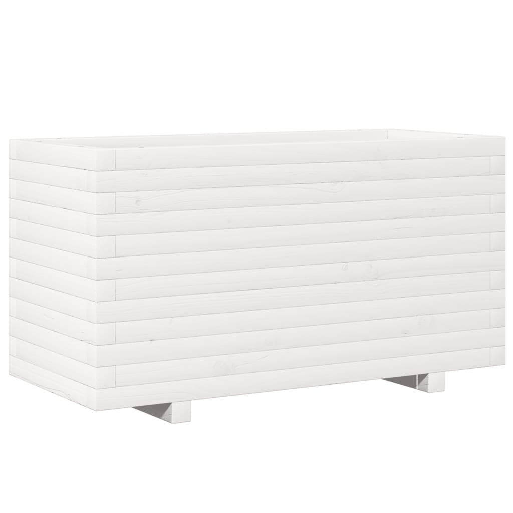 Vetonek Jardinière en bois de pin blanc massif 90x40x49,5 cm
