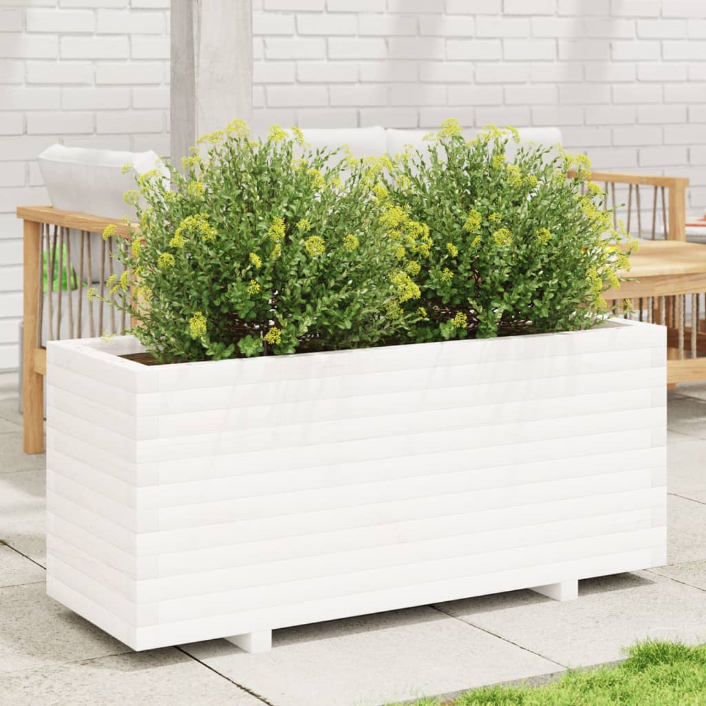 Jardinière en pin blanc massif 110x40x49,5 cm v1020 Vetonek