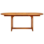 Set de comedor de jardín 7 pzas tela madera maciza blanco crema V3529 Vetonek