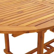 Set de comedor de jardín 7 pzas tela madera maciza beige V3550 Vetonek