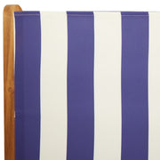 Set de comedor de jardín 7 pzas tela madera maciza azul blanco V3574 Vetonek