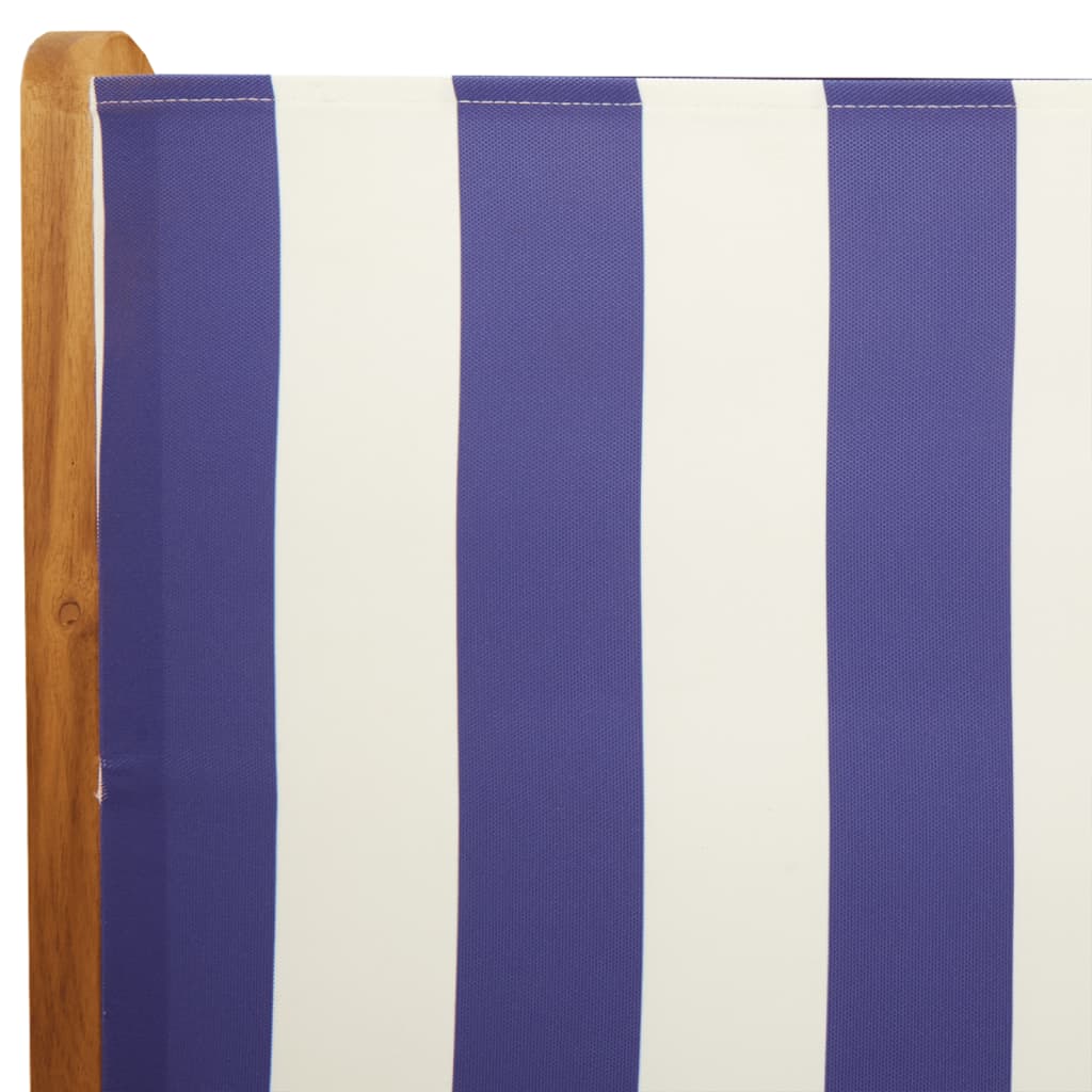 Set de comedor de jardín 7 pzas tela madera maciza azul blanco V3574 Vetonek