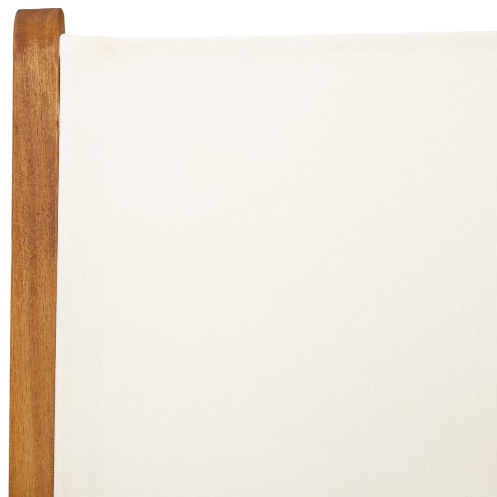 Set de comedor de jardín 7 pzas tela madera maciza blanco crema V3642 Vetonek