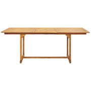 Set de comedor de jardín 7 pzas tela madera maciza beige V3673 Vetonek