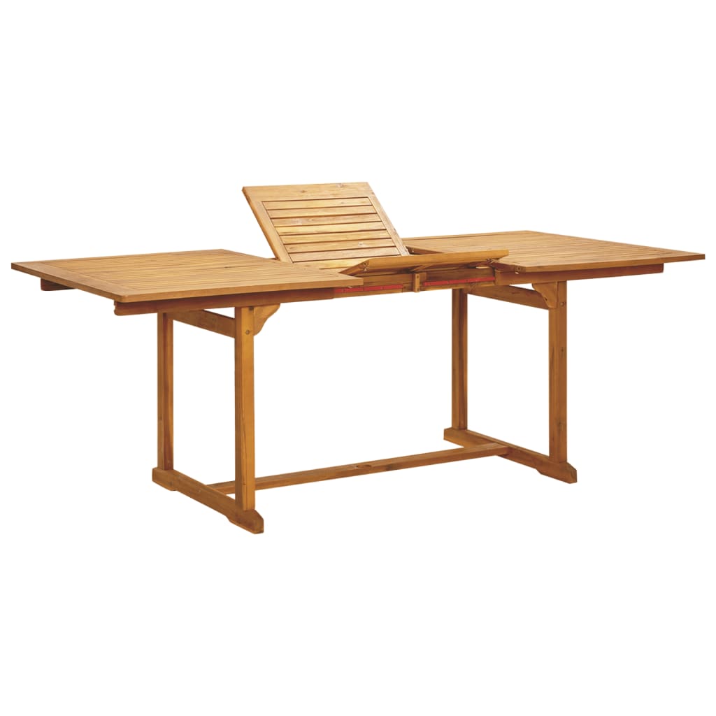Set de comedor de jardín 7 pzas tela madera maciza beige V3673 Vetonek
