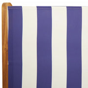 Set de comedor de jardín 7 pzas tela madera maciza azul blanco V3697 Vetonek