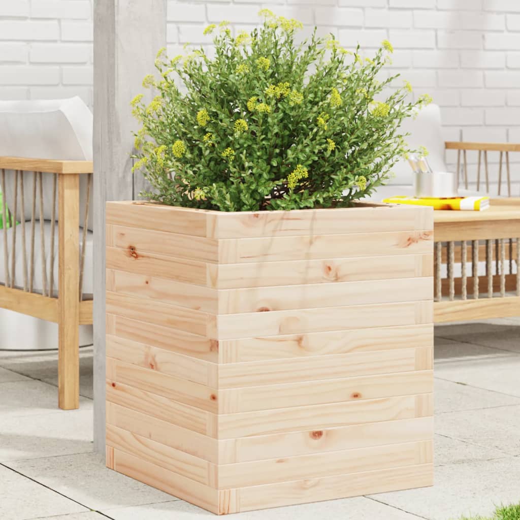 Vetonek Jardinera de madera maciza de pino 40x40x46 cm