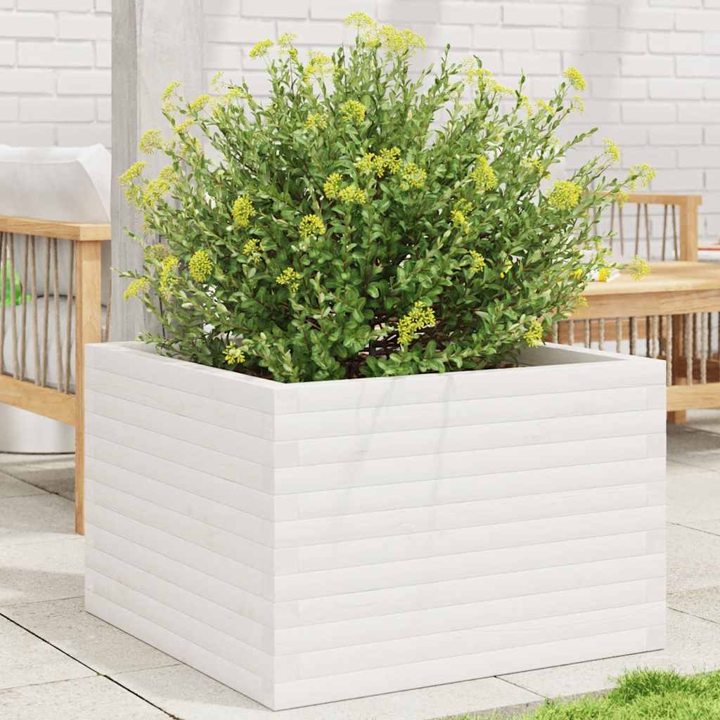 Jardinière en pin blanc massif 70x70x46 cm v5455 Vetonek
