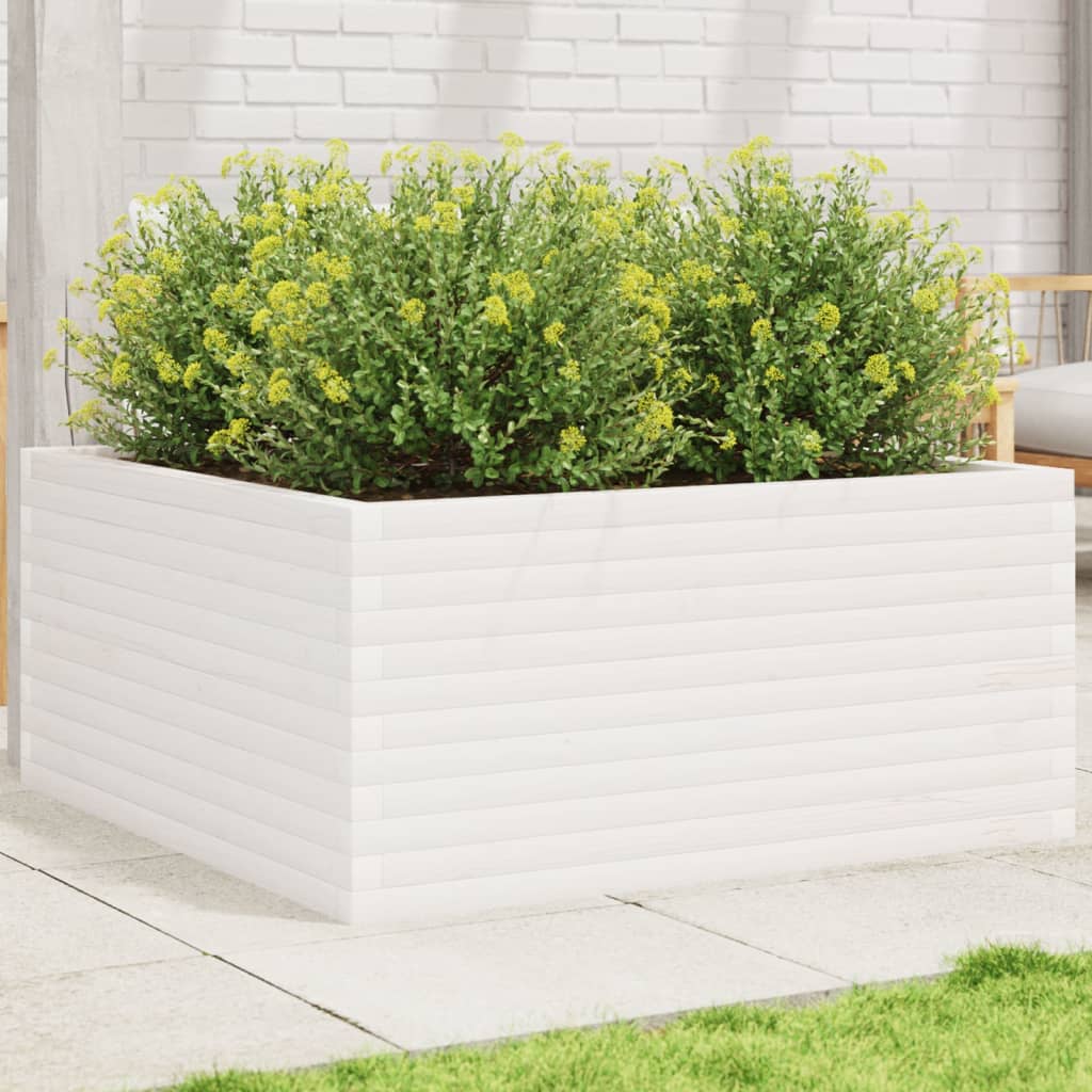 Vetonek Jardinera madera maciza de pino blanco 100x100x46 cm