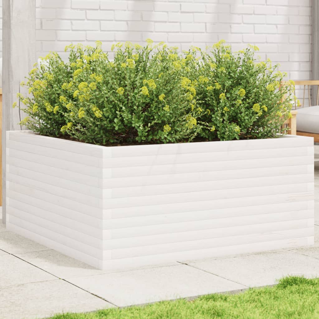 Jardinière en pin blanc massif 100x100x46 cm v5608 Vetonek