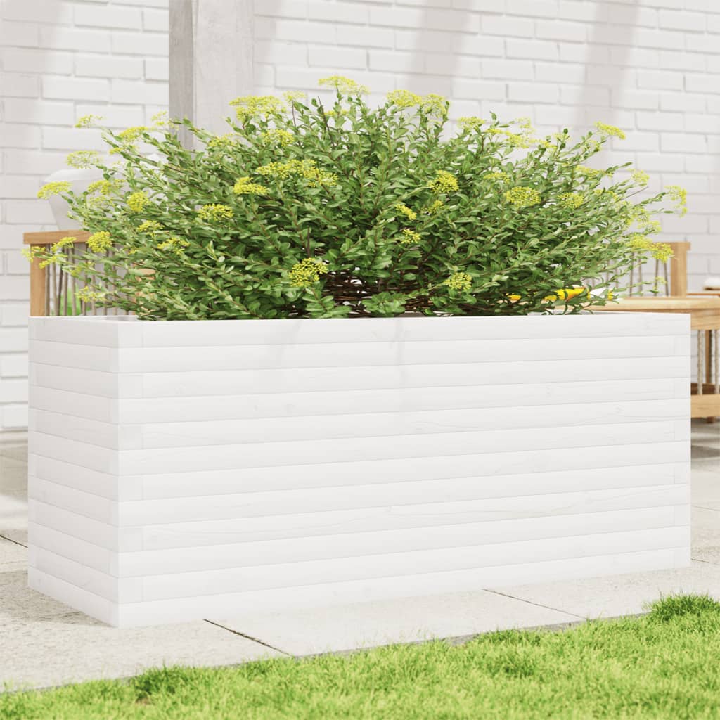 Jardinière en pin blanc massif 110x40x46 cm v5806 Vetonek