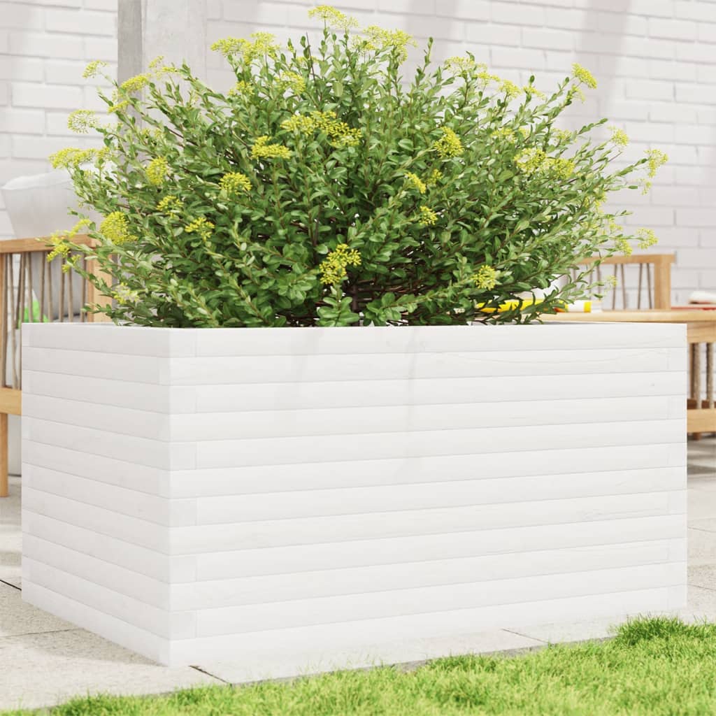 Jardinière en pin blanc massif 90x60x46 cm v5851 Vetonek