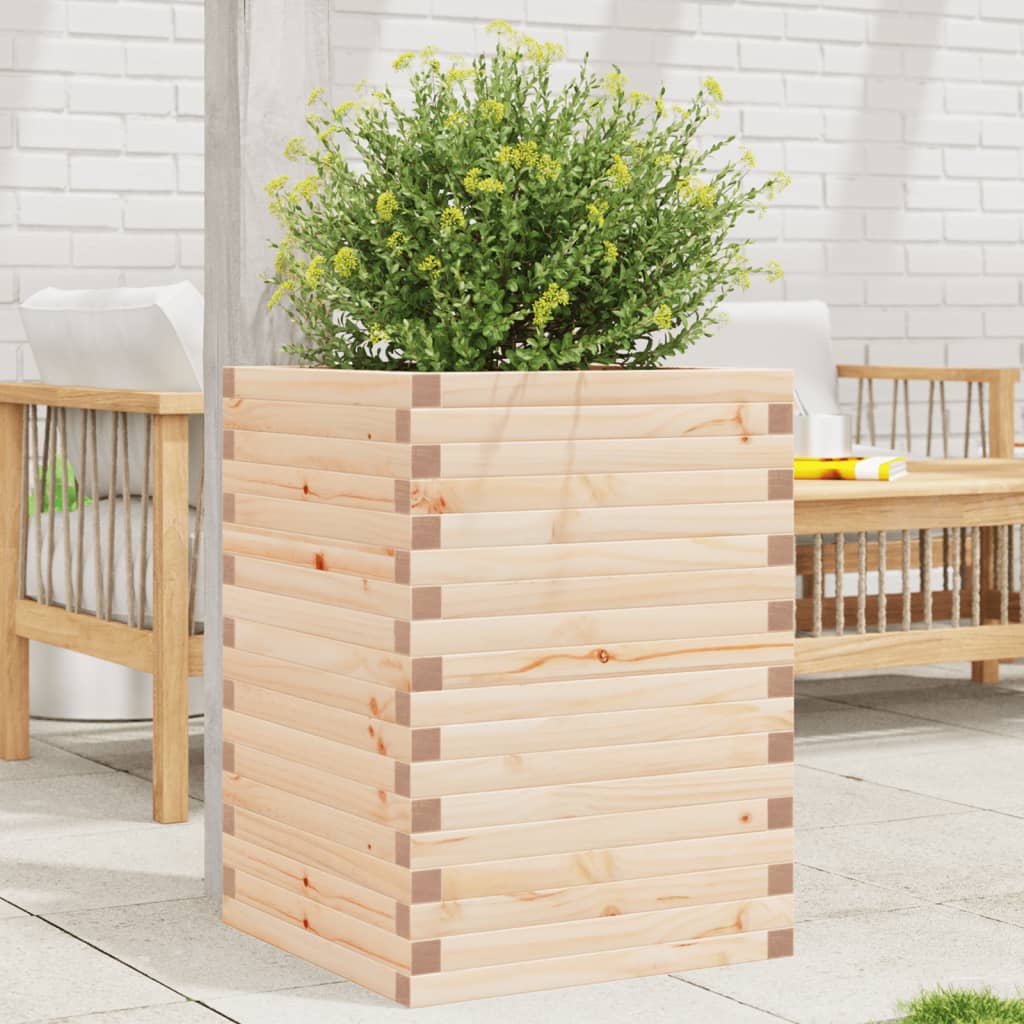 Vetonek Jardinera de madera maciza de pino 50x50x68,5 cm