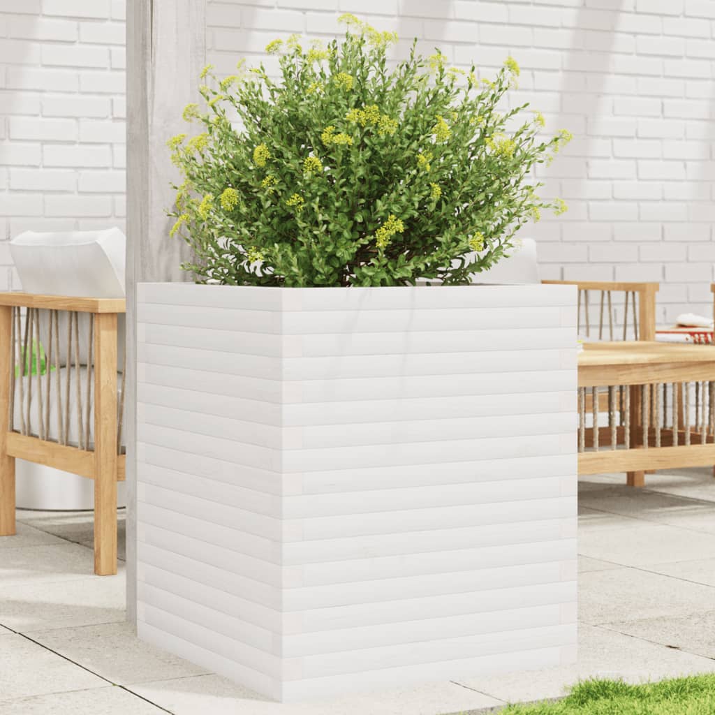 Jardinière en pin blanc massif 60x60x68,5 cm v6001 Vetonek