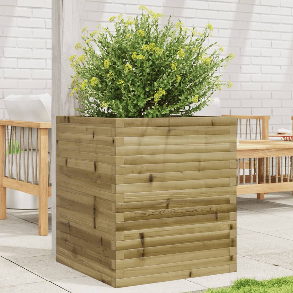 Jardinière en bois de pin imprégné 60x60x68,5 cm v6032 Vetonek
