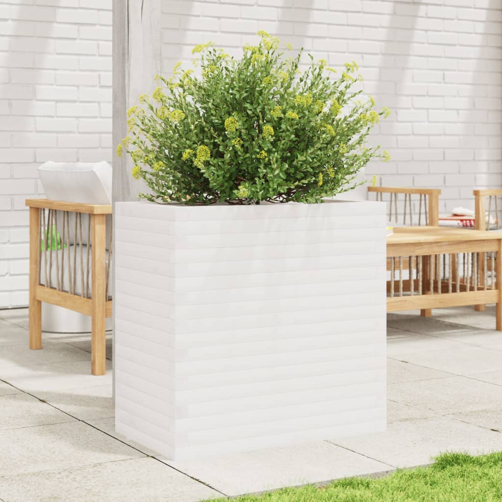 Jardinière en pin blanc massif 70x40x68,5 cm v6155 Vetonek