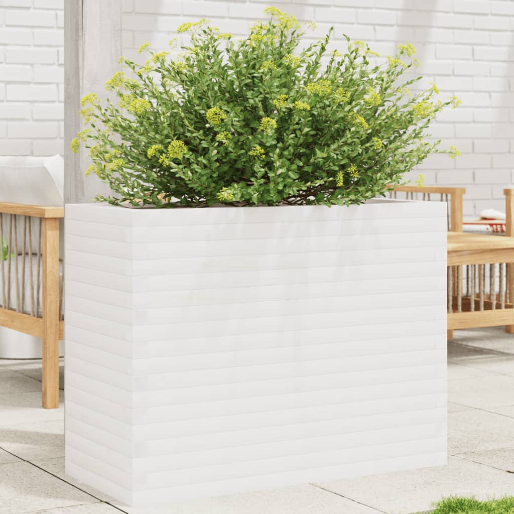 Vetonek Jardinera madera maciza de pino blanco 90x40x68,5 cm