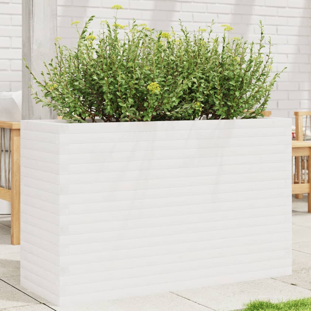 Jardinière en bois de pin blanc massif 110x40x68,5 cm v6254 Vetonek