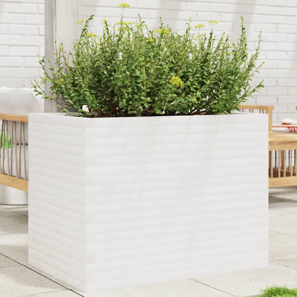 Vetonek Jardinera madera maciza de pino blanco 90x60x68,5 cm