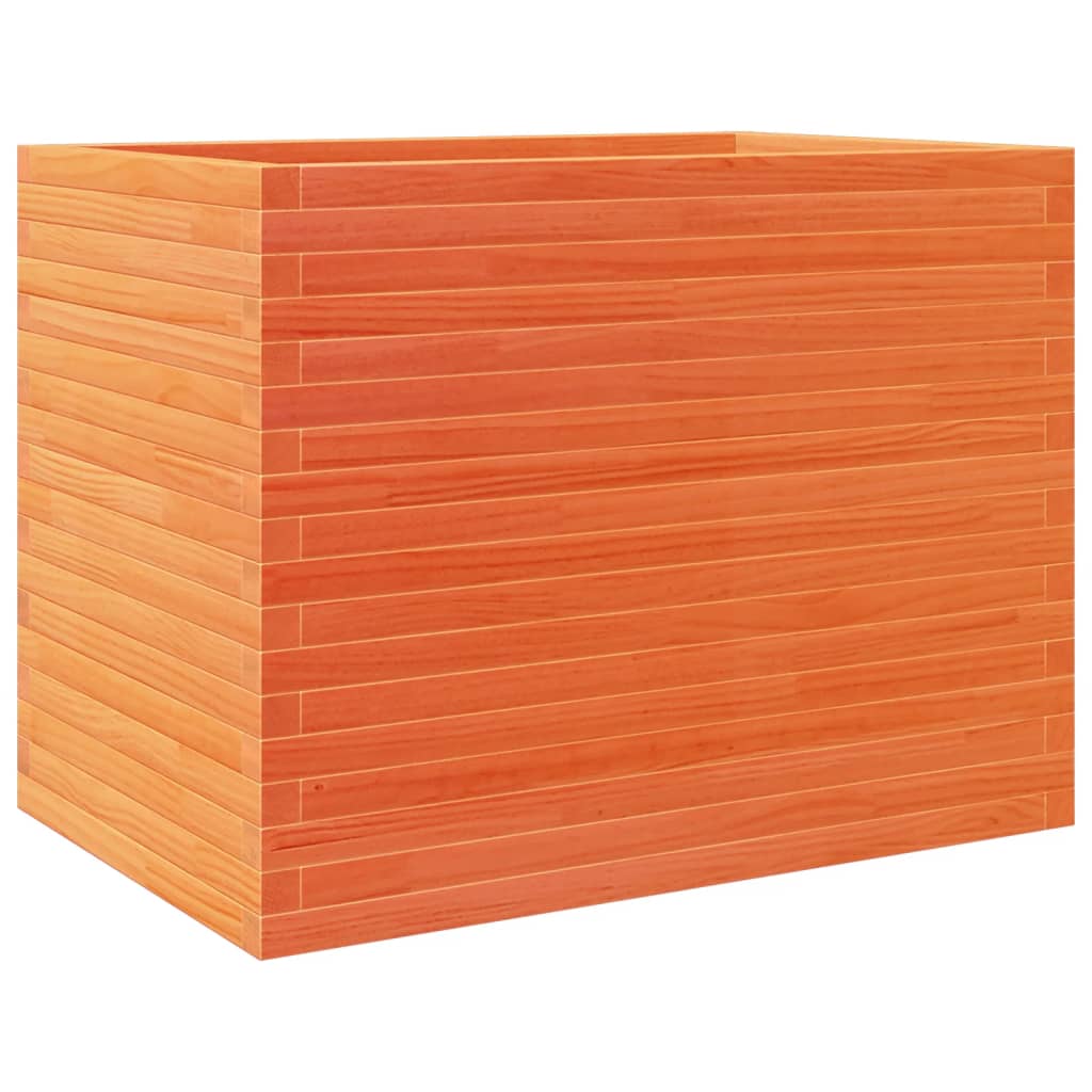 Jardinera madera maciza de pino marrón cera 90x60x68,5 cm - Vetonek