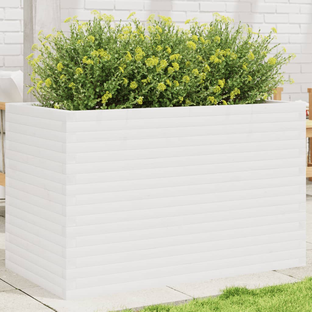 Jardinière en bois de pin blanc massif 110x60x68,5 cm v6353 Vetonek