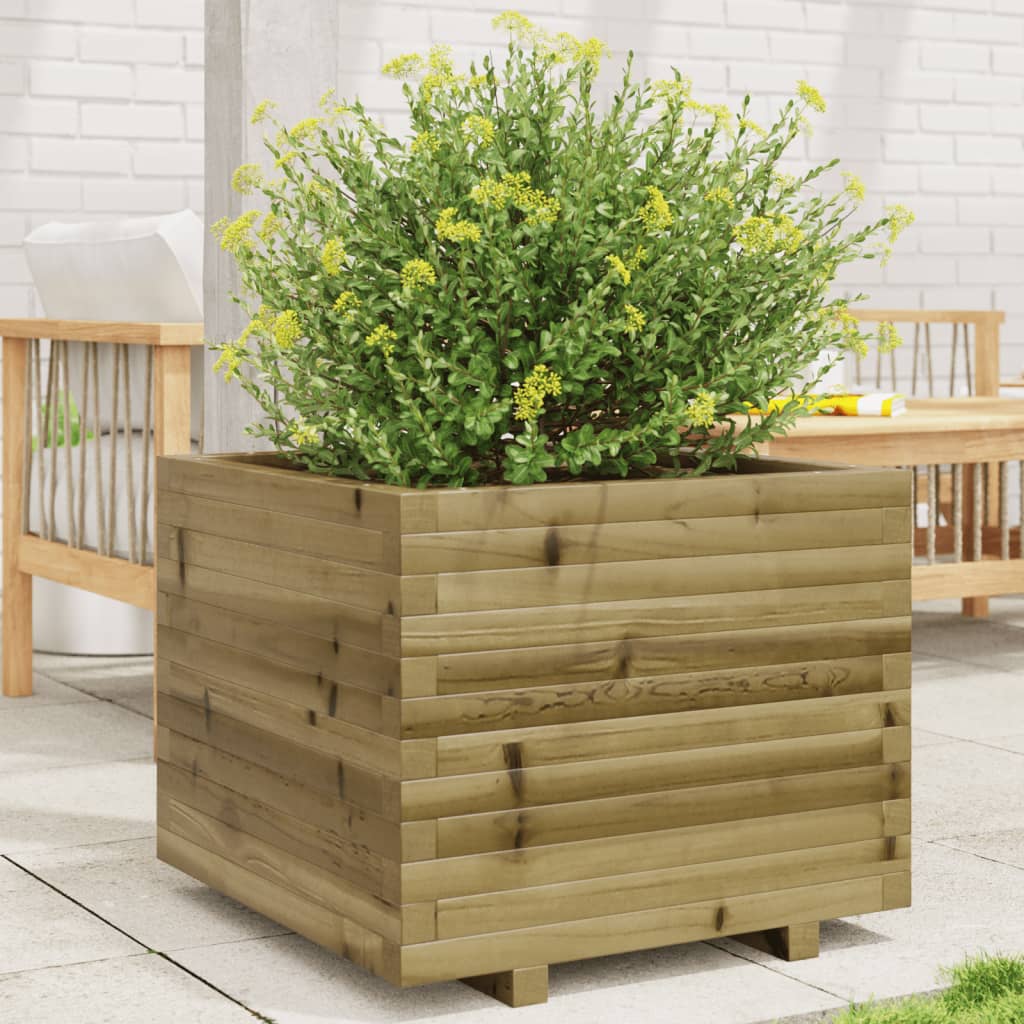Jardinière en bois de pin imprégné 60x60x49,5 cm v6537 Vetonek