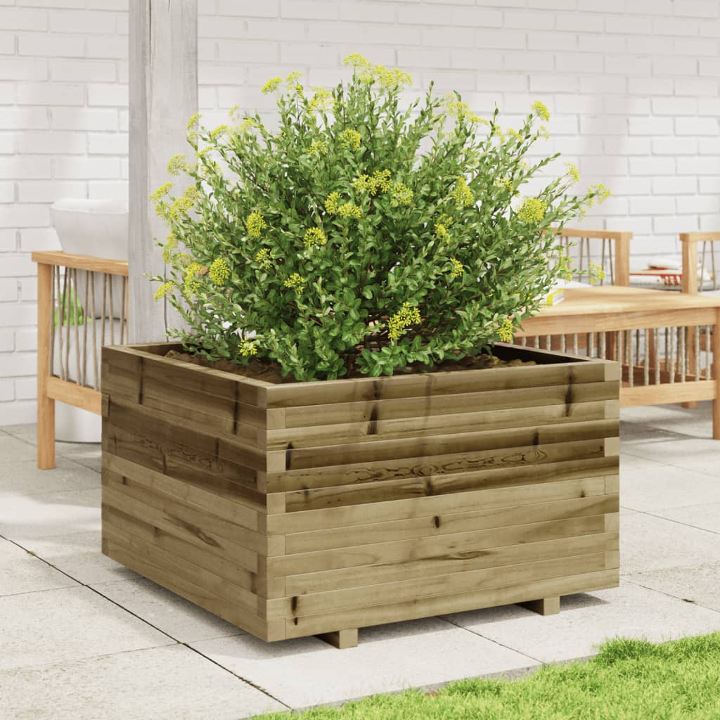 Jardinière en bois de pin imprégné 80x80x49,5 cm v6636 - Vetonek