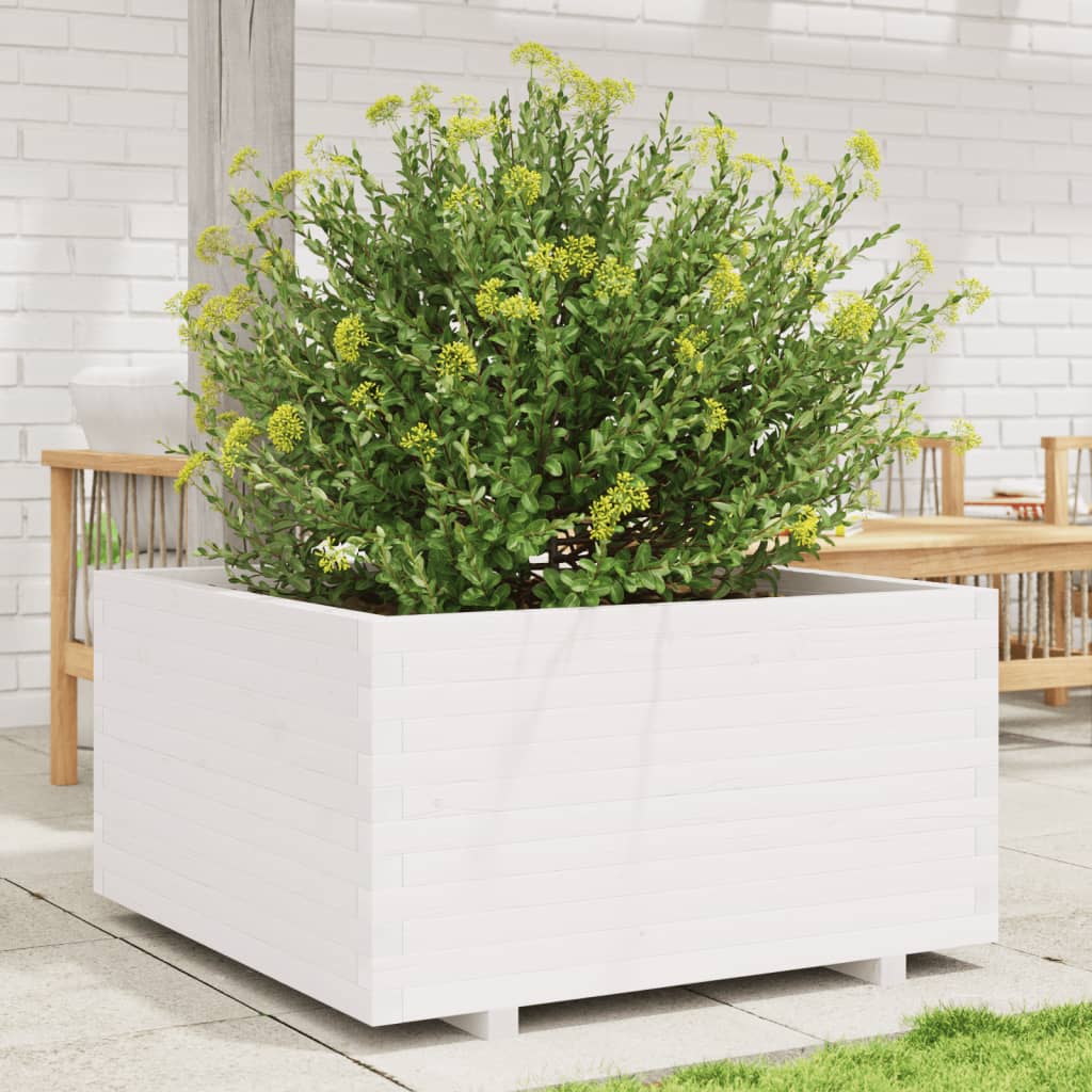Jardinière en pin blanc massif 90x90x49,5 cm v6650 Vetonek