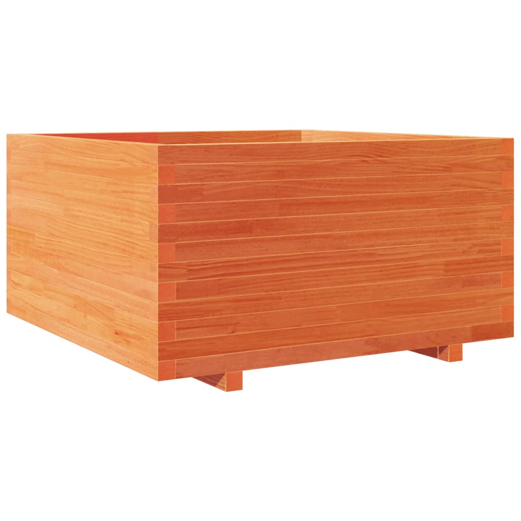 Vetonek Jardinera madera maciza de pino marrón cera 90x90x49,5 cm