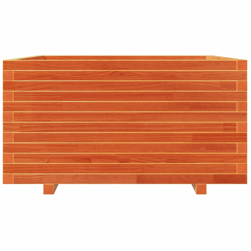 Jardinera madera maciza de pino marrón cera 90x90x49,5 cm v6667 - Vetonek