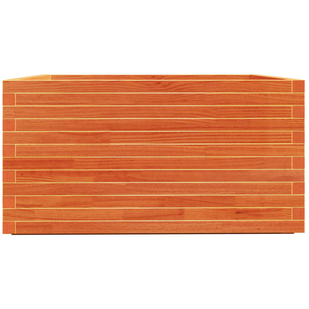 Jardinera madera maciza de pino marrón cera 90x90x49,5 cm v6667 - Vetonek