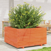 Jardinera madera maciza de pino marrón cera 90x90x49,5 cm v6667 Vetonek