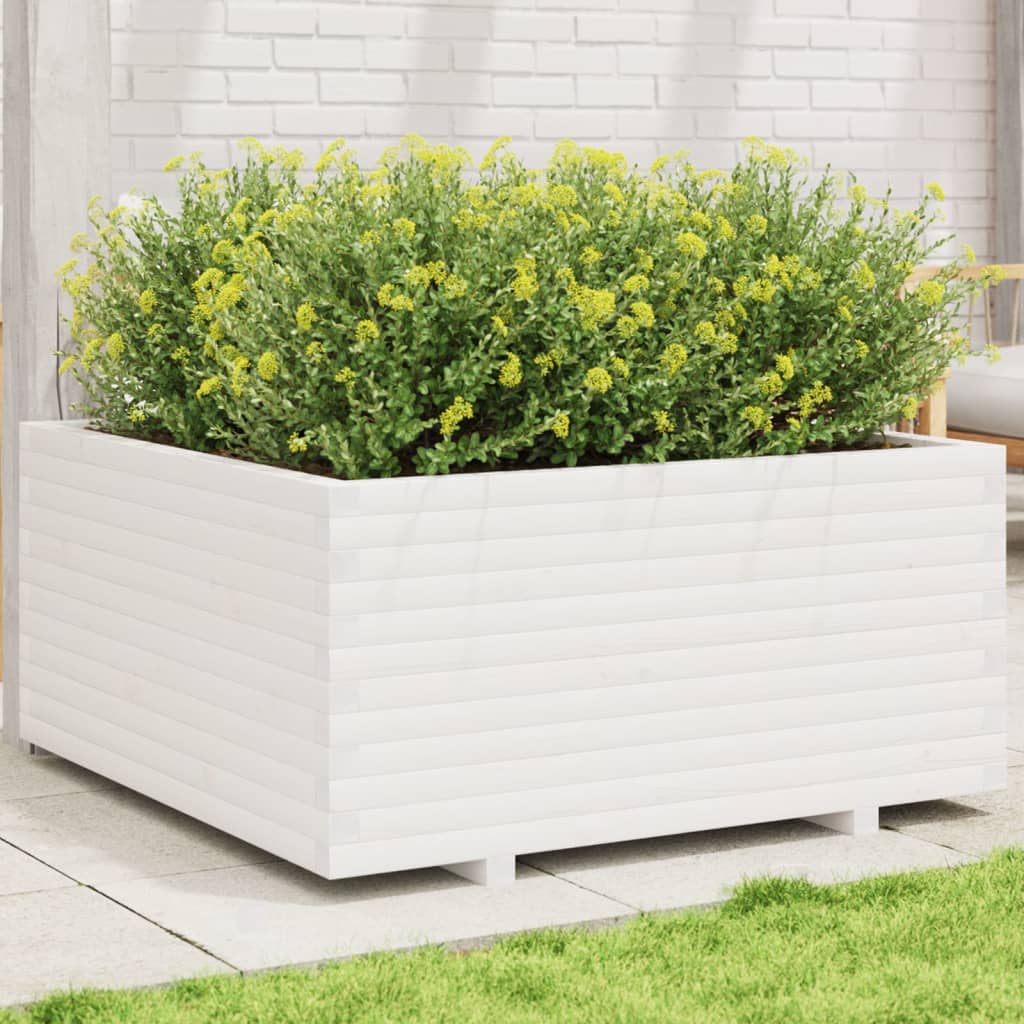 Vetonek Jardinera madera maciza de pino blanco 100x100x49,5 cm