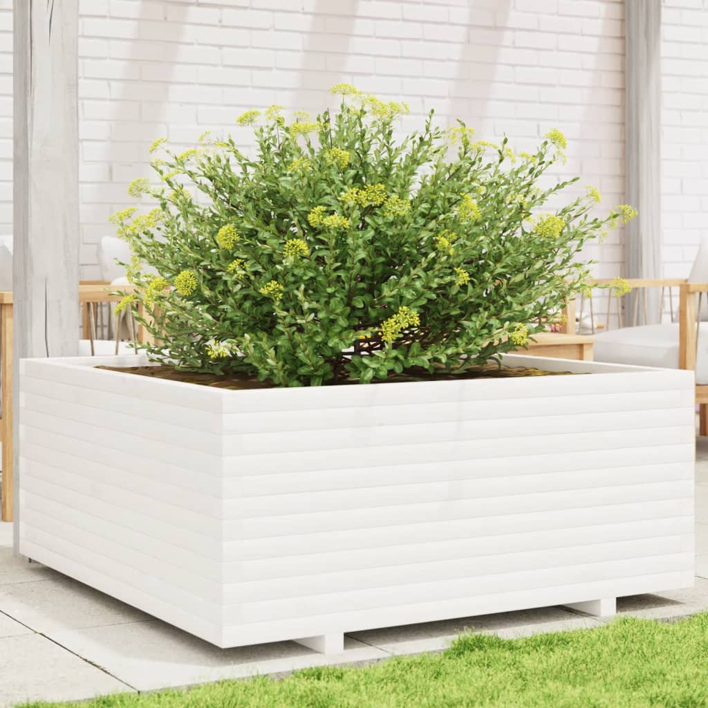 Jardinière en bois de pin blanc massif 110x110x49,5 cm v6759 Vetonek