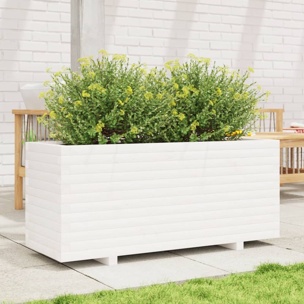Jardinière en pin blanc massif 110x40x49,5 cm V6902 Vetonek
