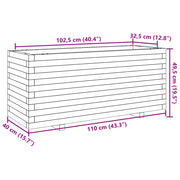 Jardinière en pin blanc massif 110x40x49,5 cm V6902 Vetonek